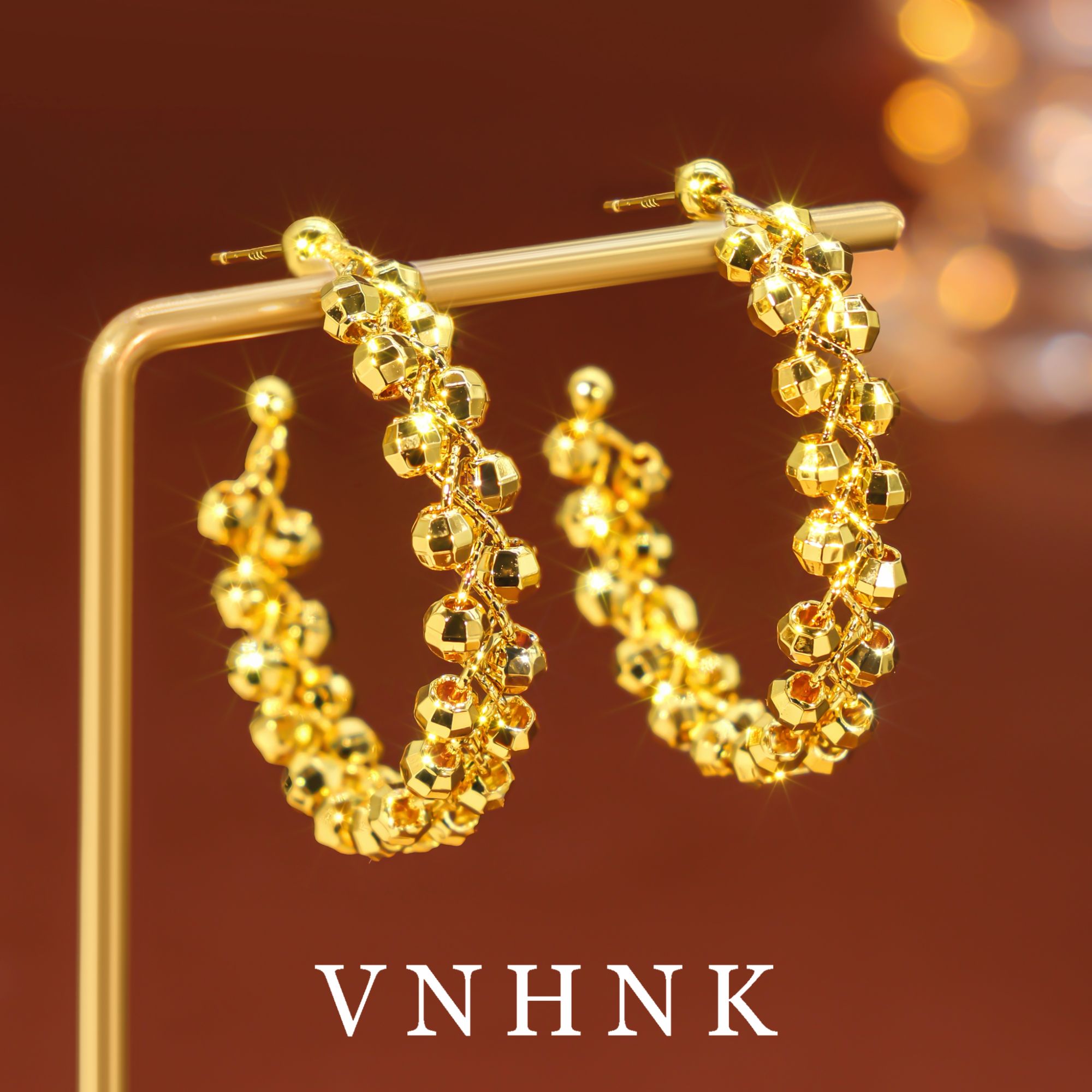 铜合金耳饰 美可儿    M595    金色时尚气质耳环