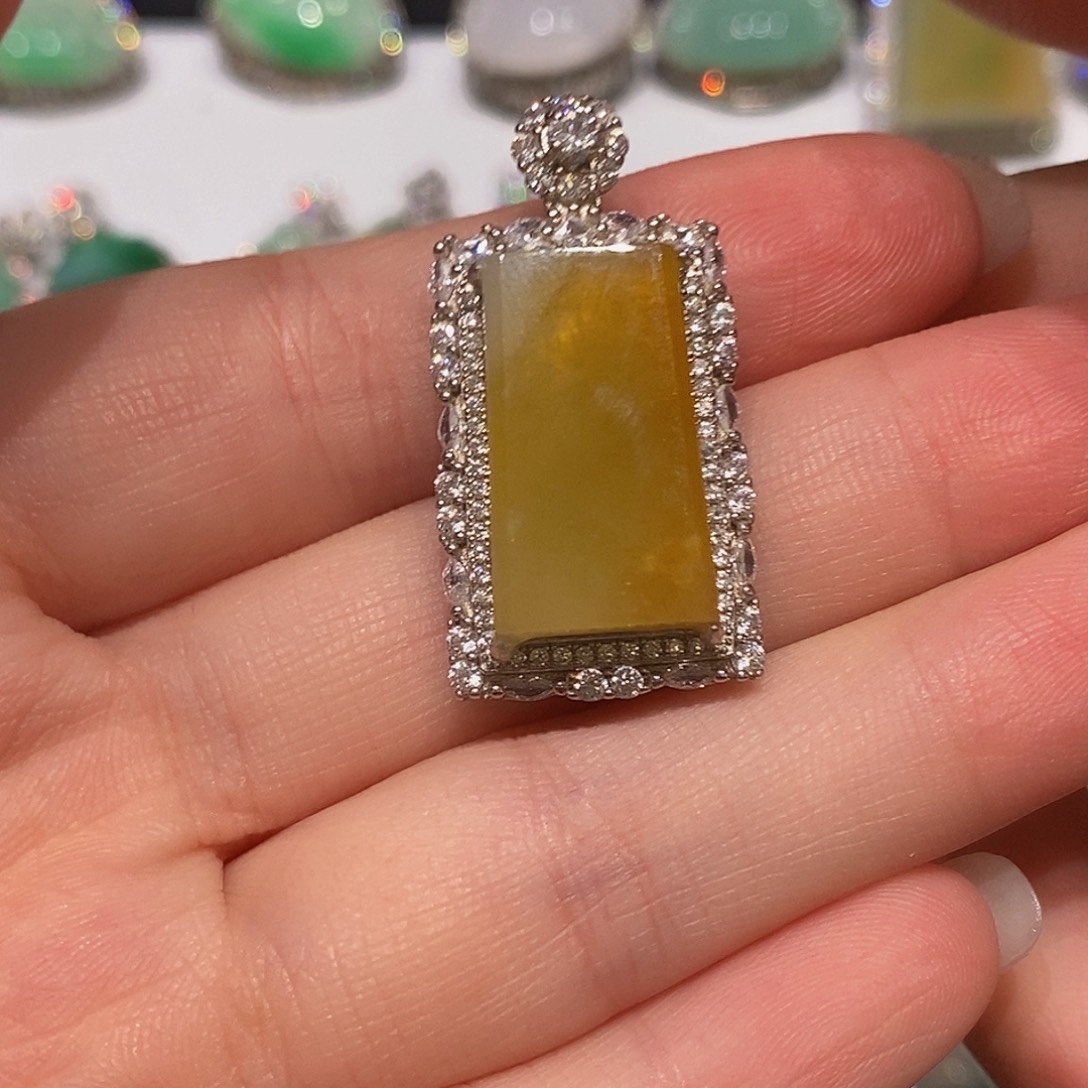 翡翠银S925镶嵌颈饰天然翡翠