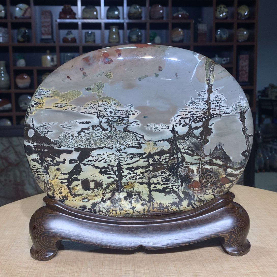 ，广西国画石摆件，收藏观赏