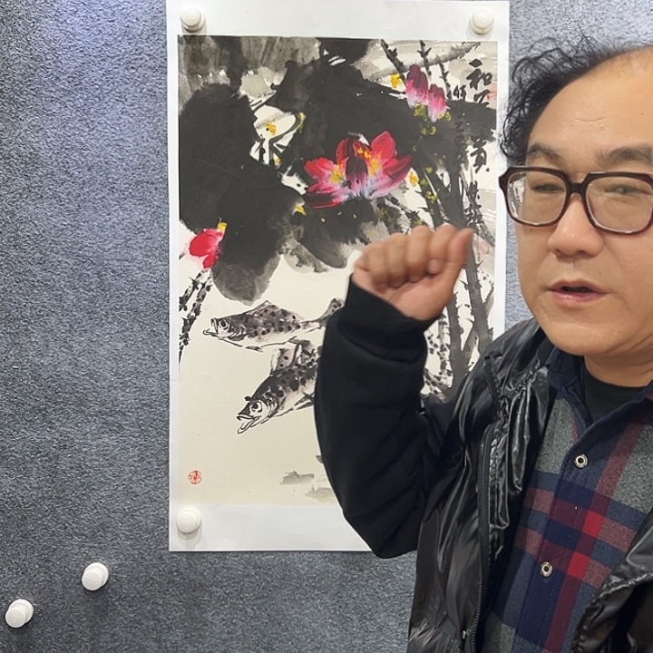 国画知鱼之乐纯手绘