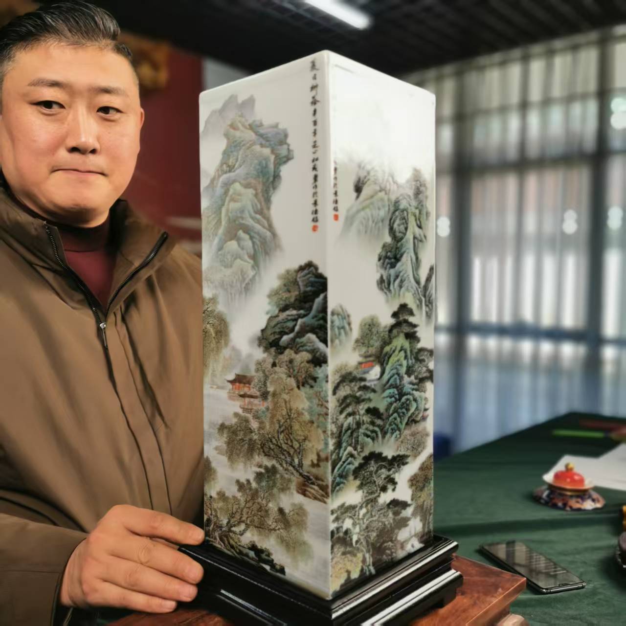 【 宏泰景德镇高端赏瓷 四方镶器