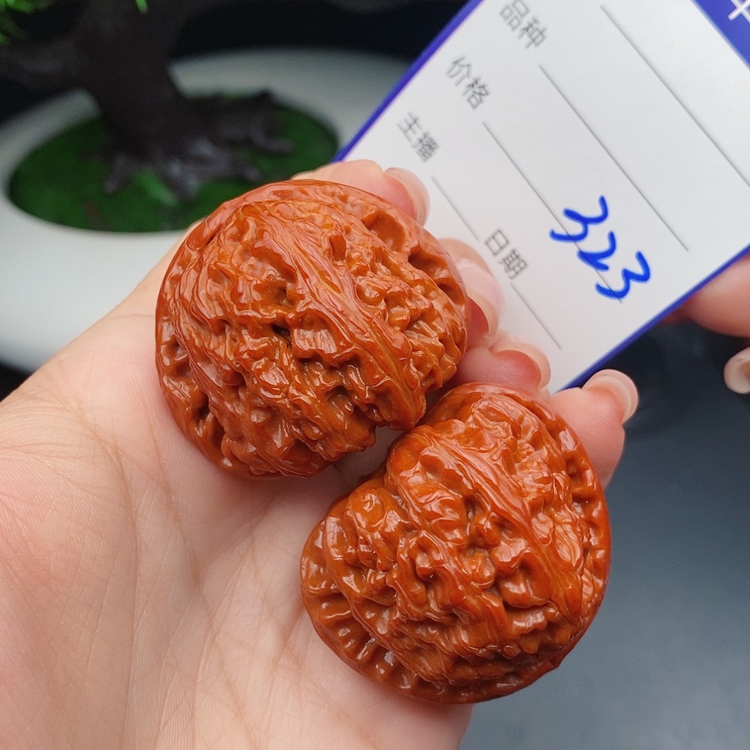 文玩核桃把件40球白323