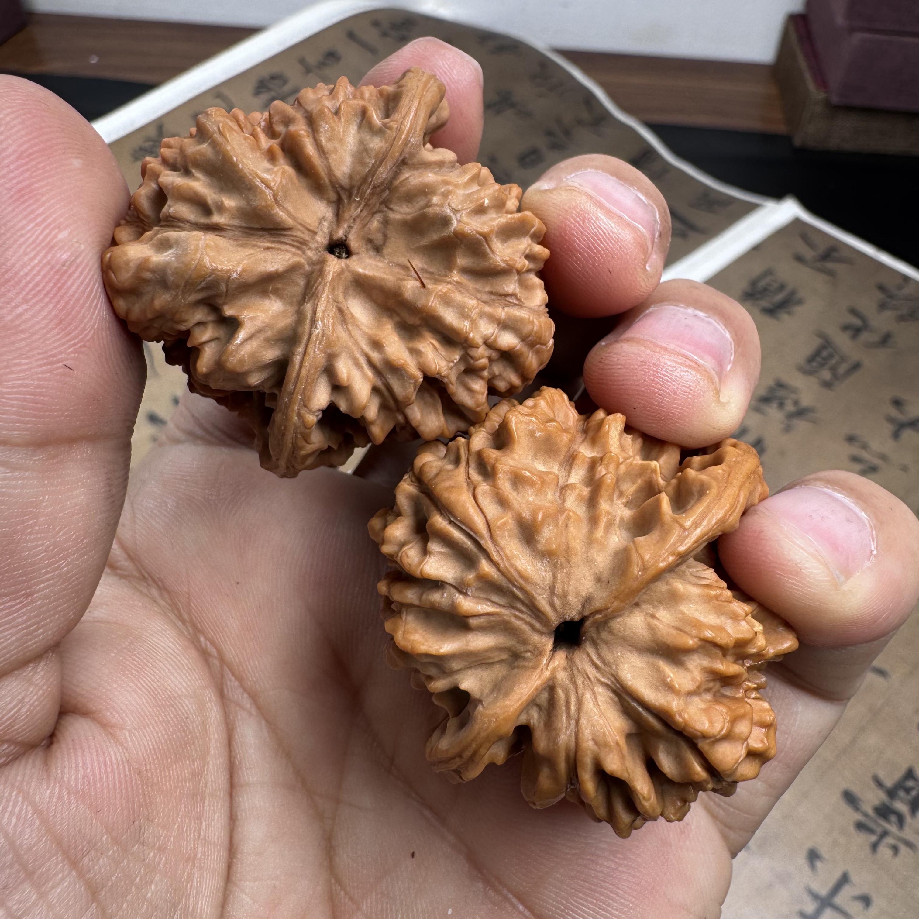 核桃猴头核桃小官帽把件