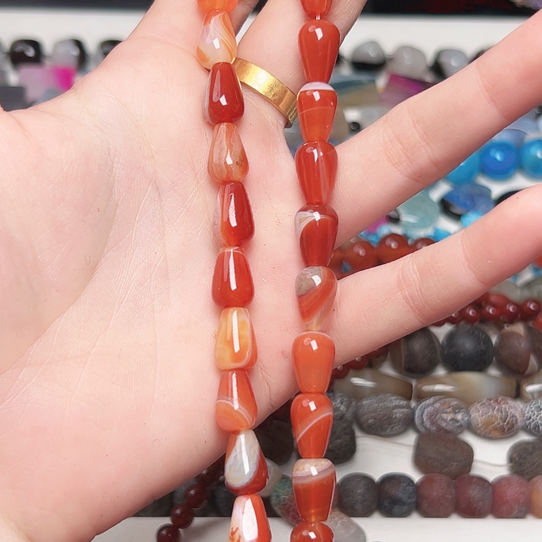 玛瑙/玉髓未镶嵌珠宝半成品c58 8m 橘调水滴