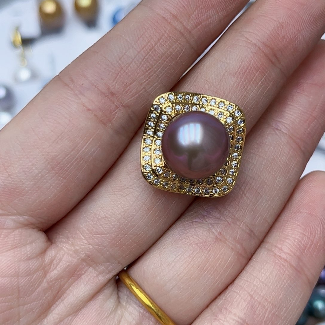 淡水珍珠戒指银S925镶嵌