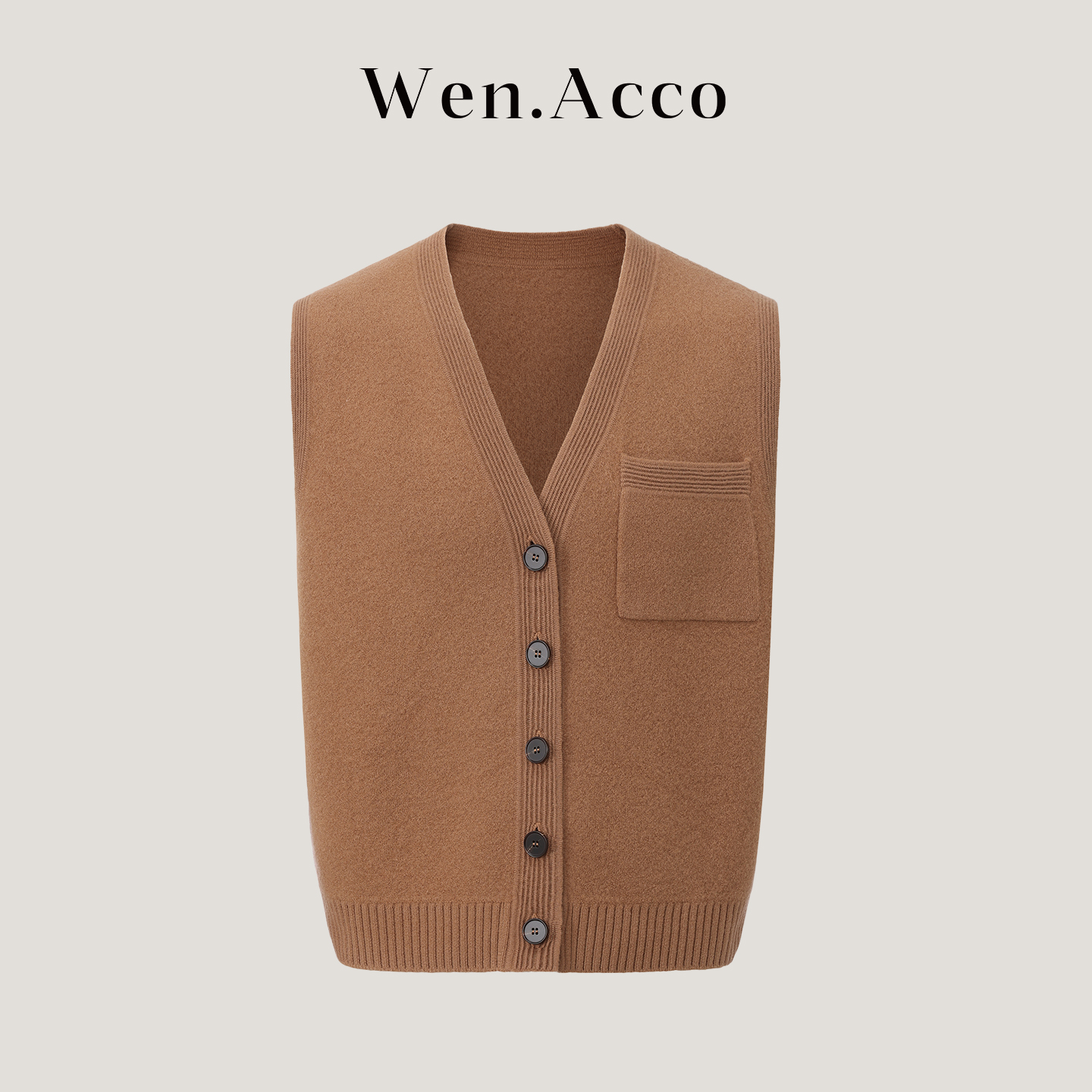 羊毛针织V领马甲短款复古宽松无袖背心纯色秋季叠穿百搭单品S503
