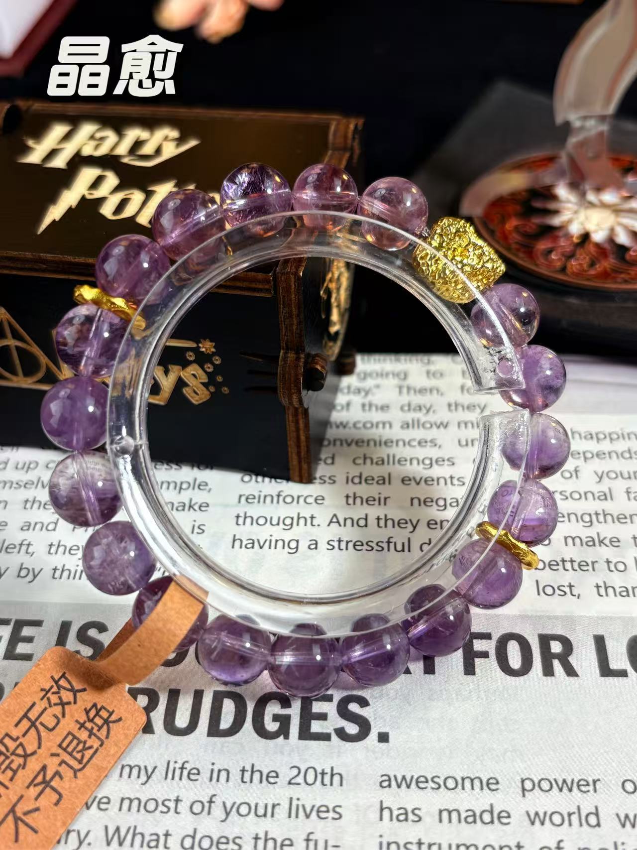 天然紫水晶串珠 鎏金配饰搭配 轻奢日常百搭首饰40