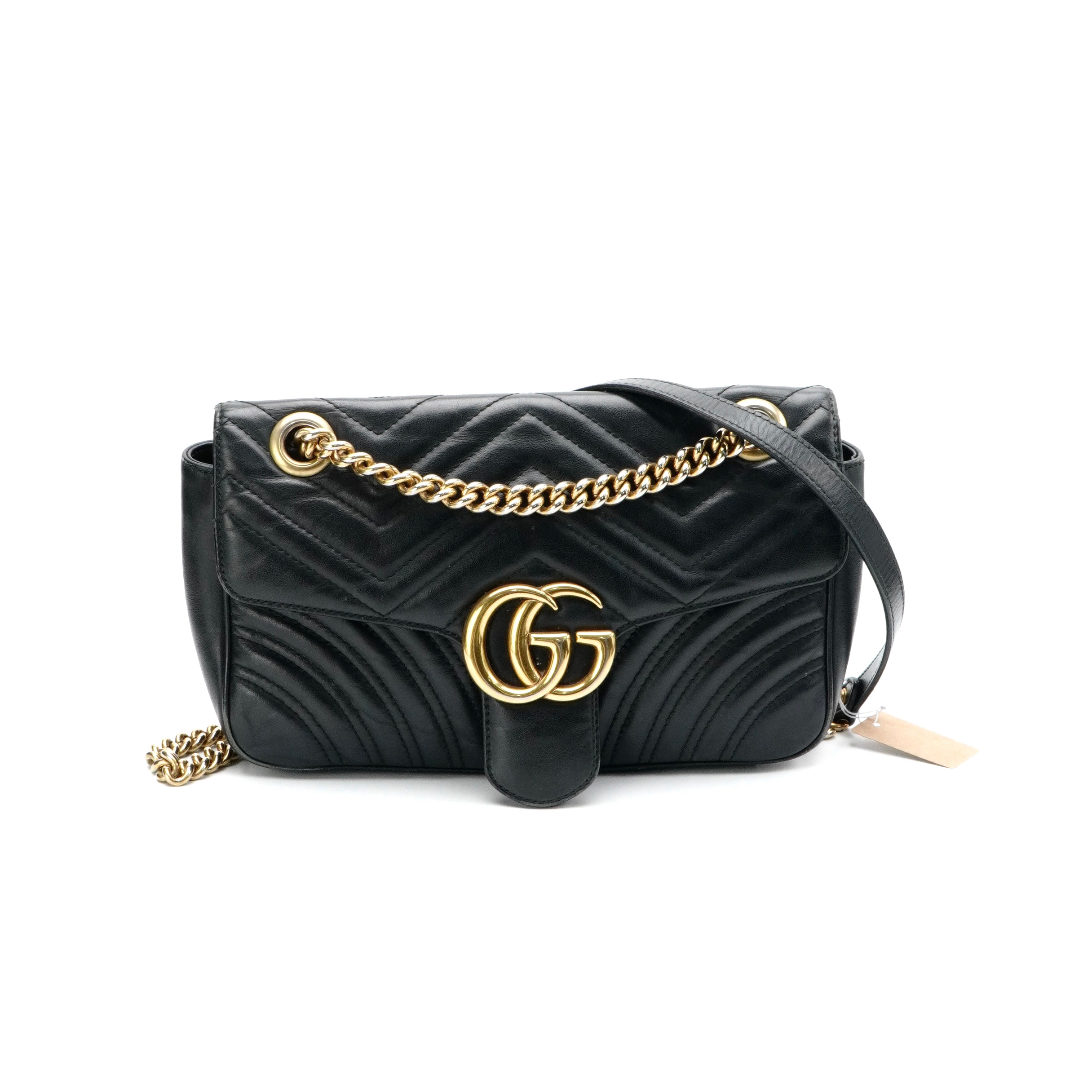 95新 GUCCI/古驰 Gucci古驰黑金马蒙26链条包 10213