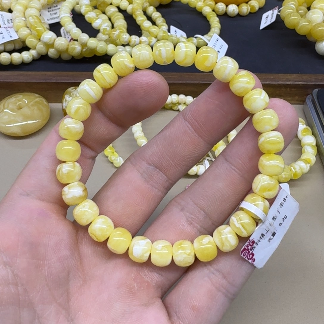琥珀未镶嵌手链精工老型手串