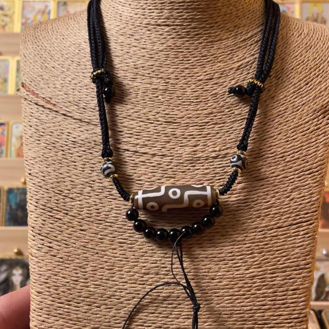 吊坠九眼天珠唐卡项链绳