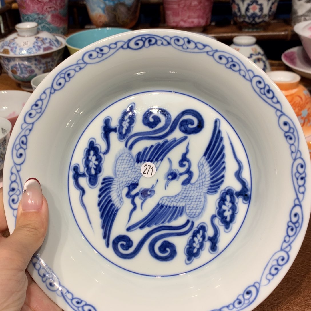 摆件半****照271青花壶承啦啦啦啦