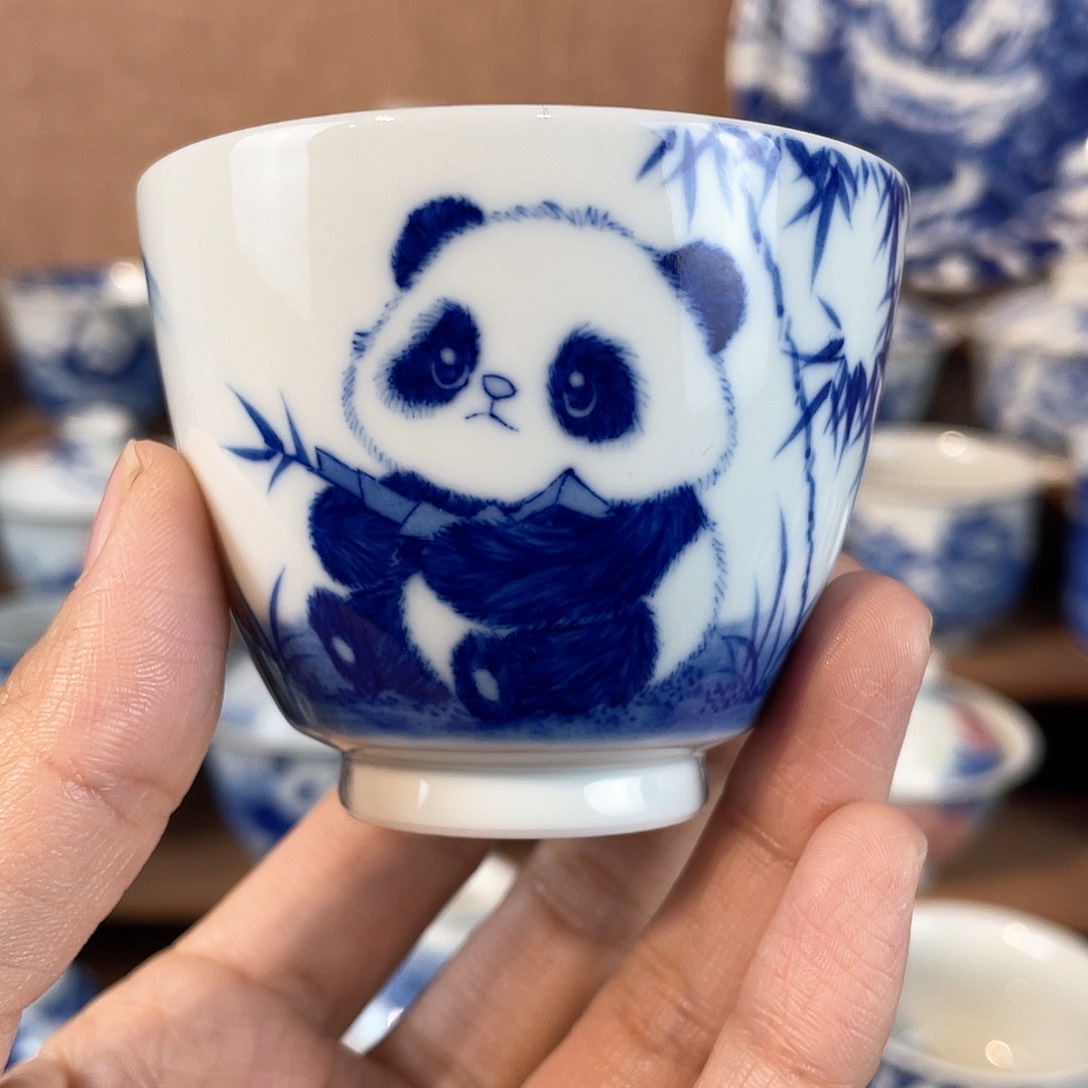 泥藝瓷梦熊猫幼崽杯