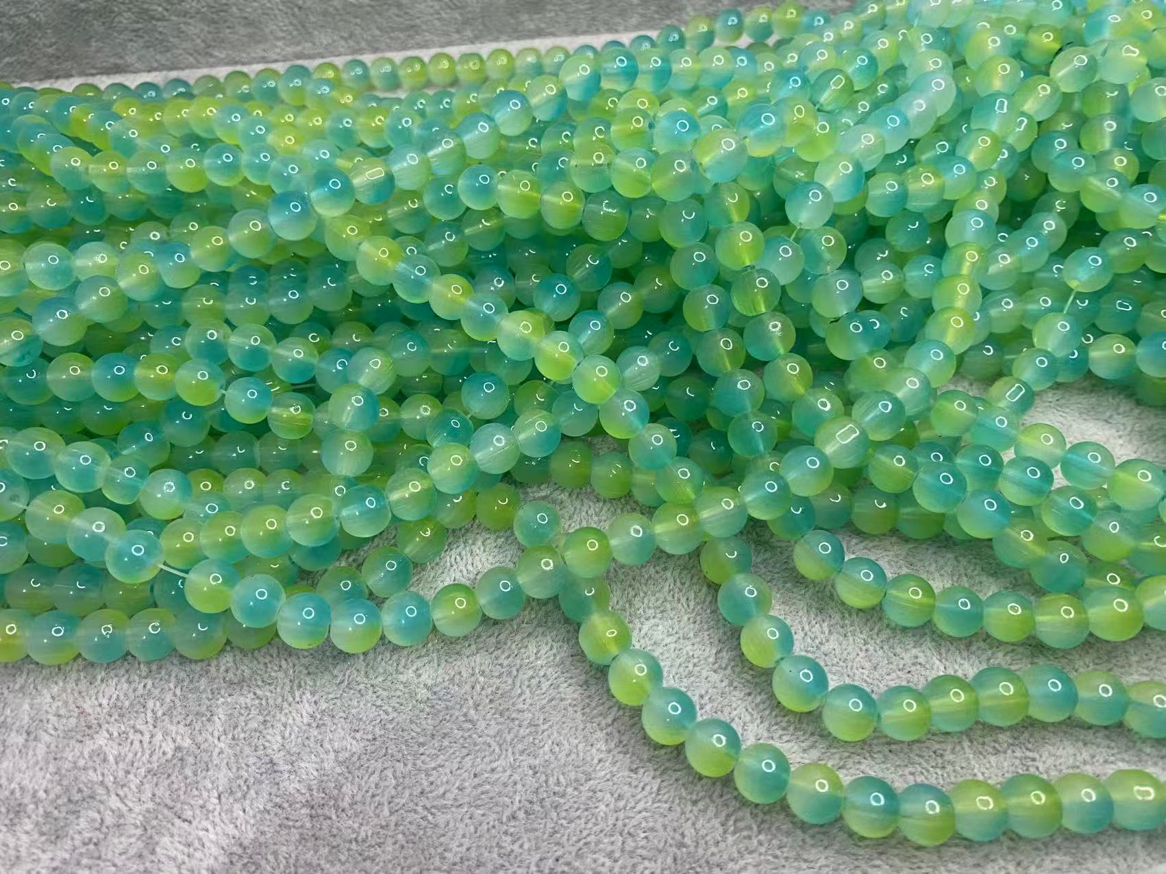 琉璃圆珠散珠多种尺寸DIY饰品配件车挂手串半成品金属配件