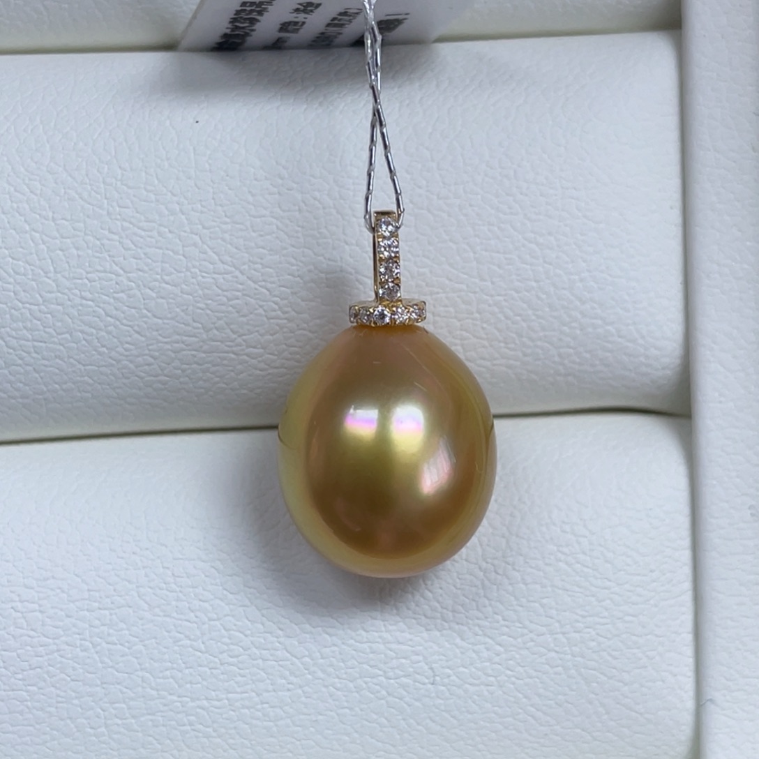 吊坠(不含链)海水珍珠18K金镶嵌12.1mm