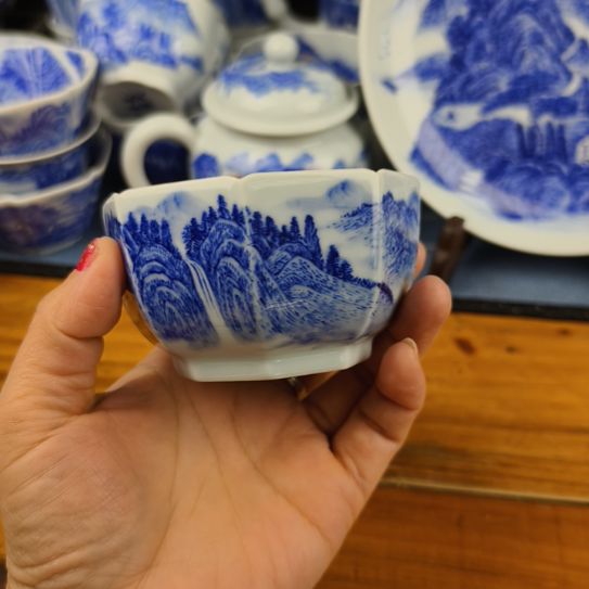 坏***人全手工山水八方杯（福利品不退）