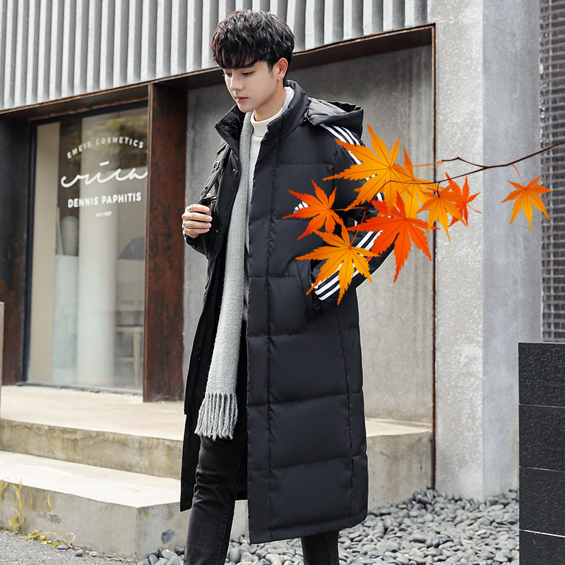 J20299068连帽保暖长款纯色宽松韩版休闲风外套