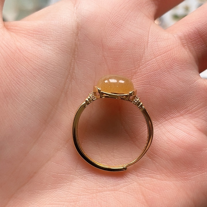 和田玉戒指银S925镶嵌