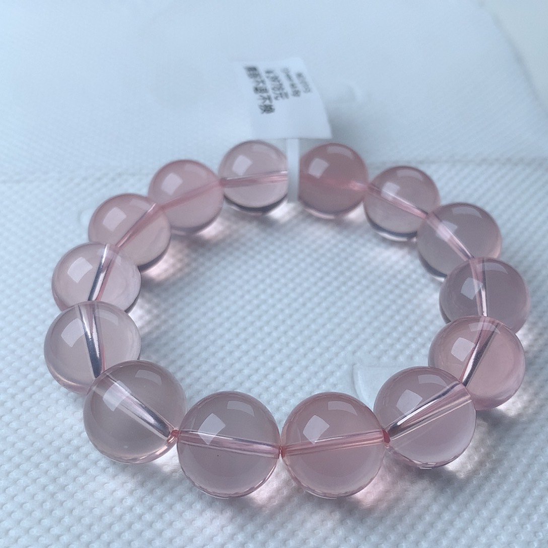 水晶手串未镶嵌冰橘粉