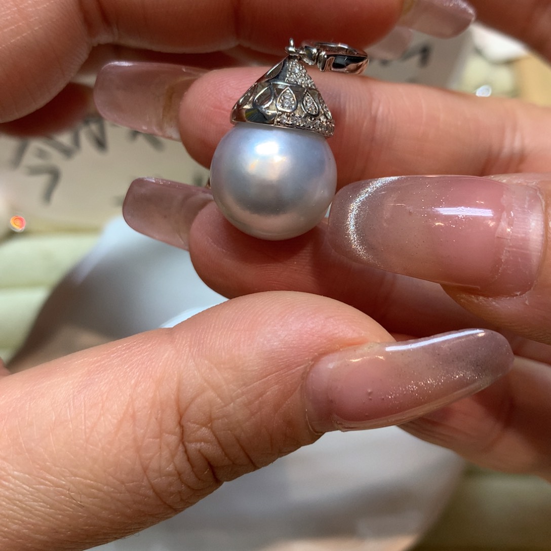 海水珍珠颈饰银S925镶嵌