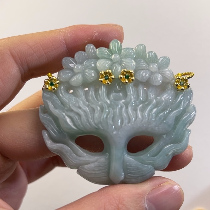 翡翠吊坠(赠链)未镶嵌代编织