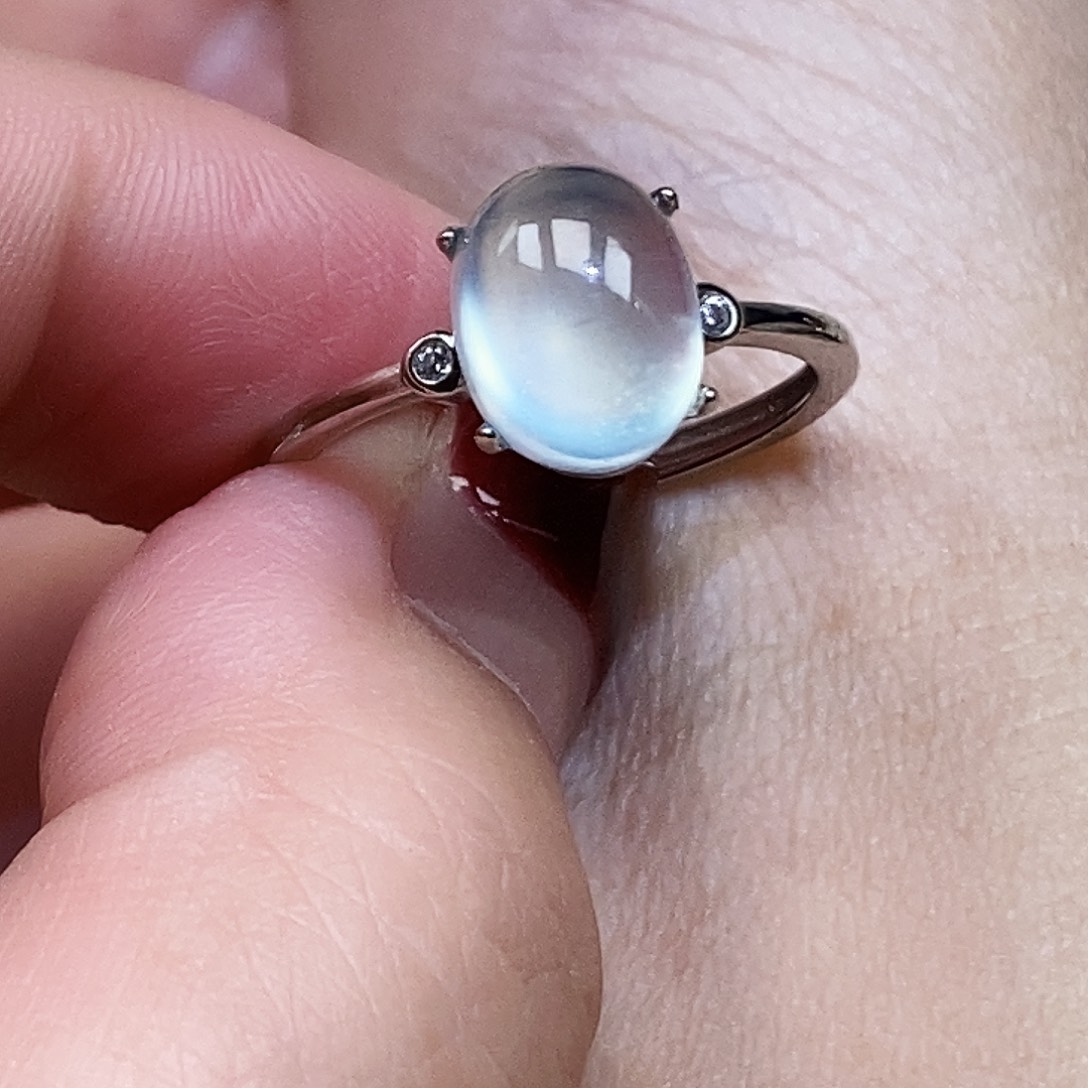 蛇纹石玉银S925镶嵌戒指