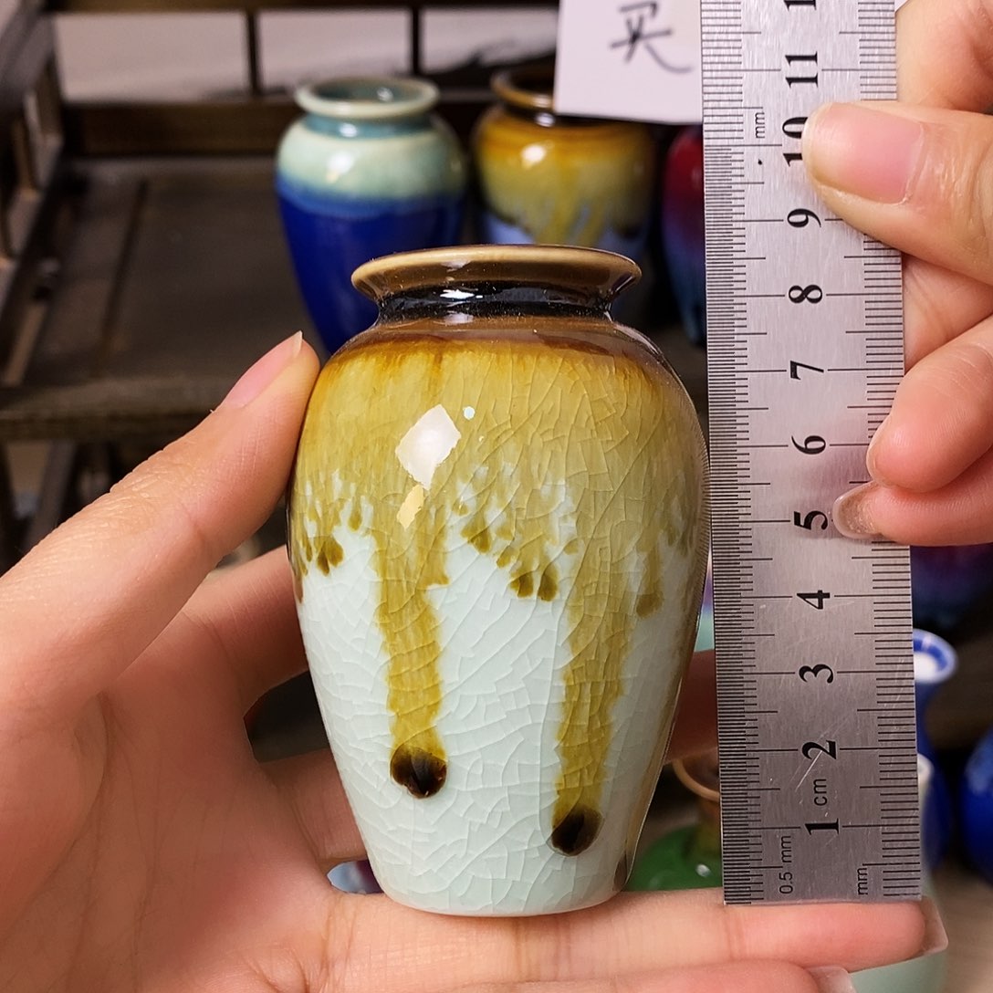 摆件景德镇高温陶瓷小花瓶