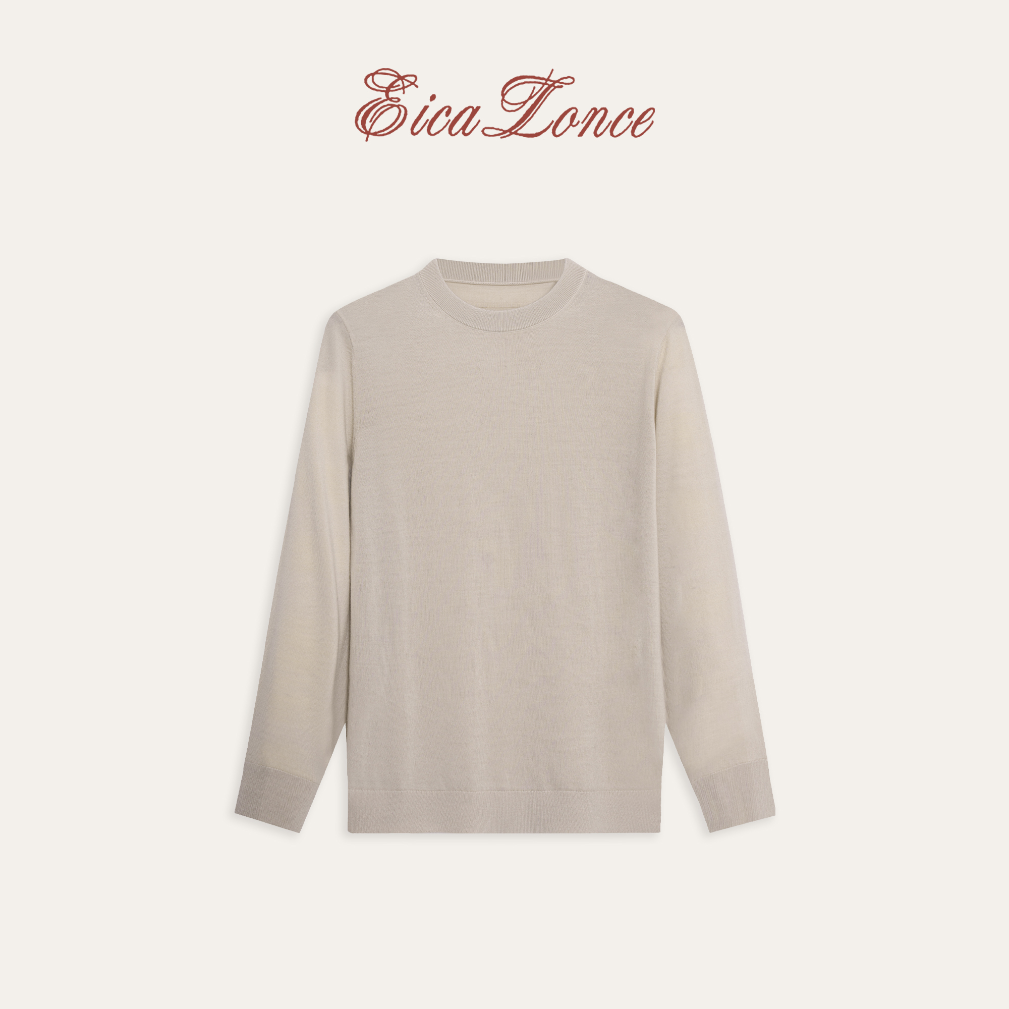 雅心Eicalonce 秋季48支超细精纺全羊毛休闲圆领毛衣SM-4250Q