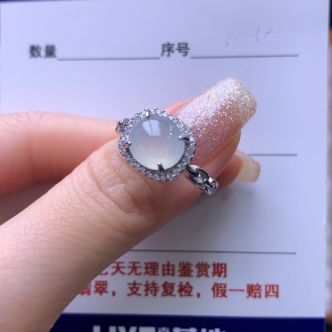 翡翠银S925镶嵌戒指140