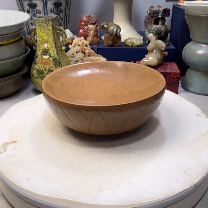 摆件秦*龙泉窑孔明碗摆件1