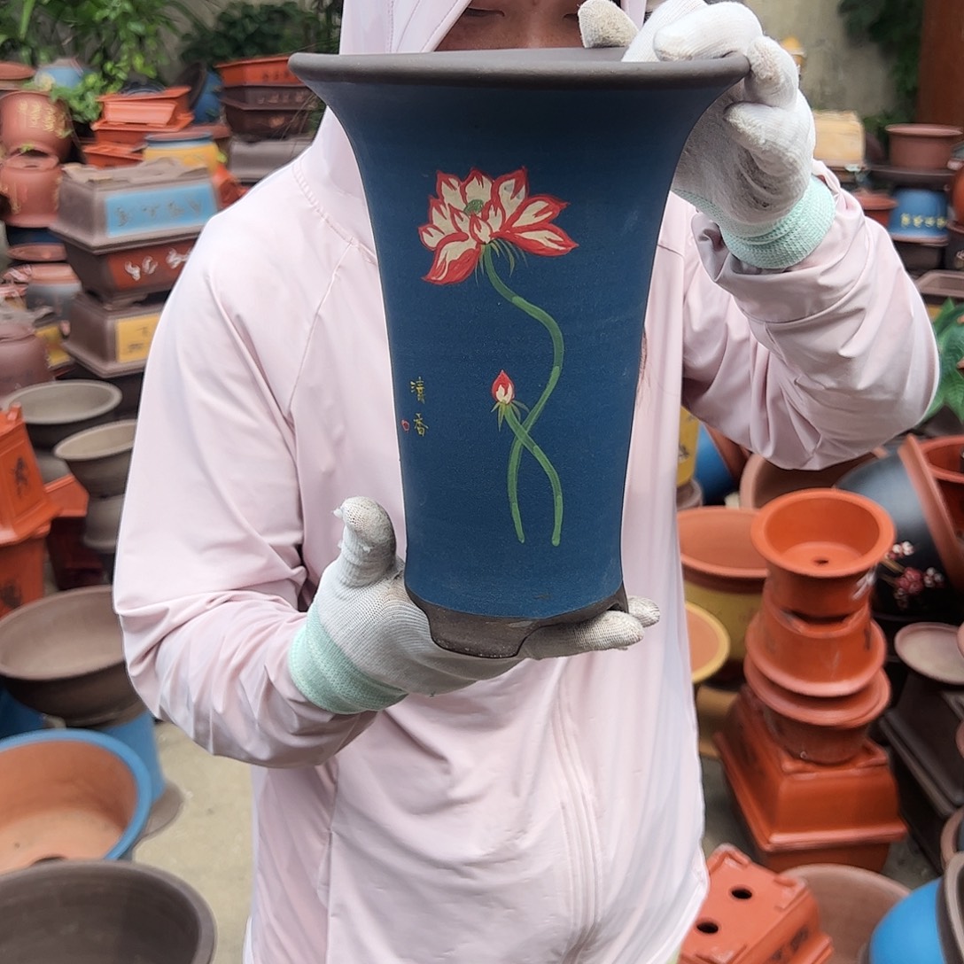 蓝色小号一念花开花盆花盆花盆