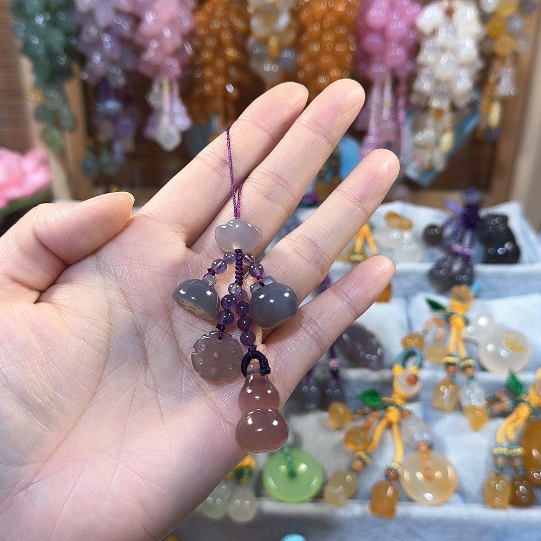 玛瑙/玉髓手机挂件未镶嵌