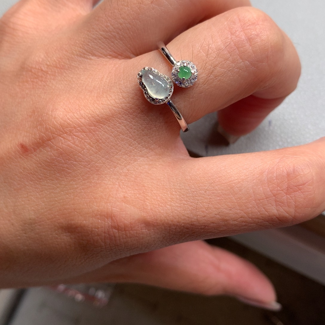 翡翠戒指银S925镶嵌戒指34