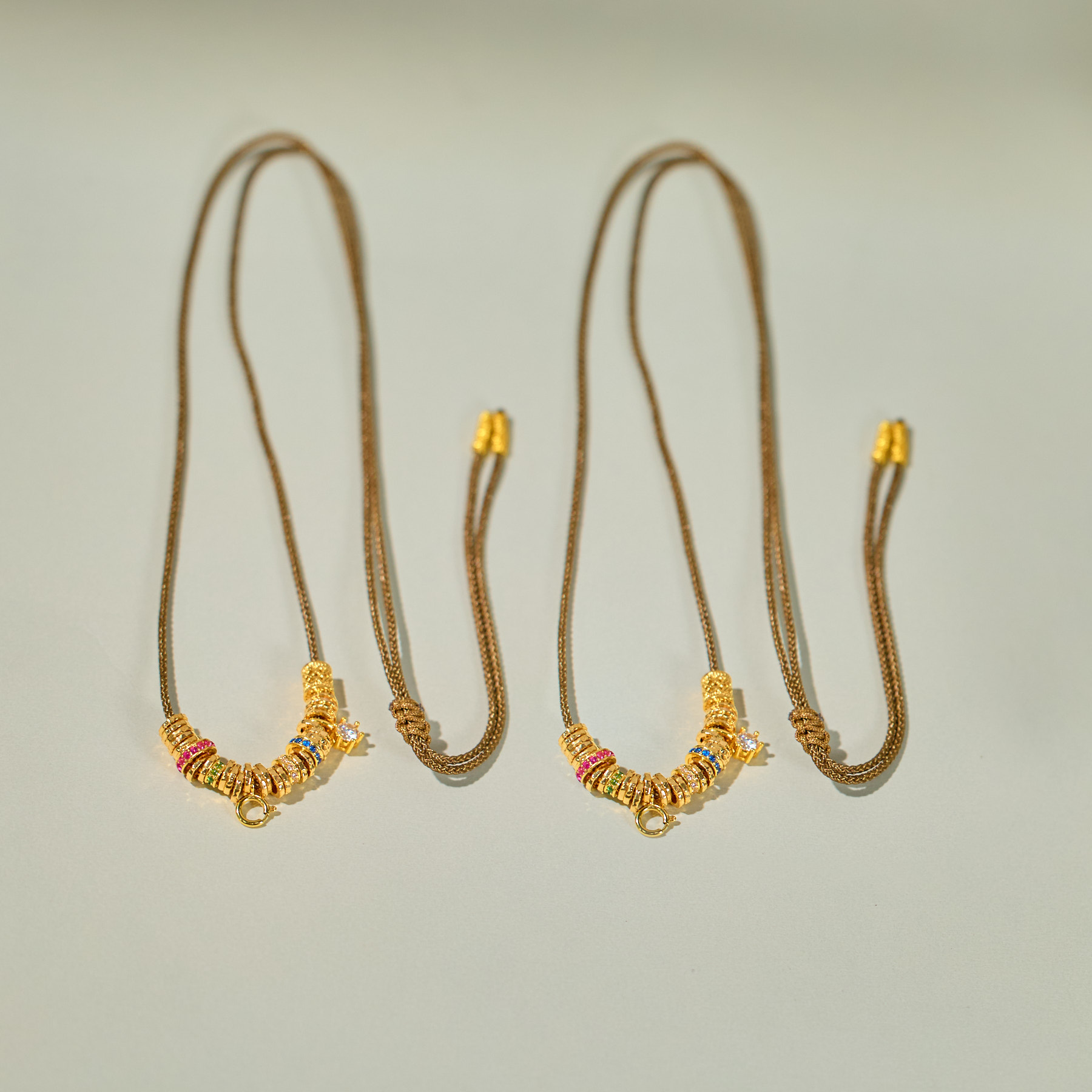 【歪歪】（素金）盘缠DIY项链18K金镶嵌（多样性发一）XB-W34791