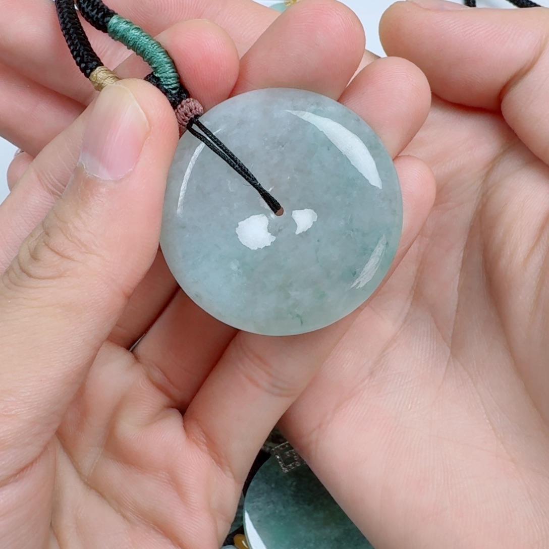 颈饰未镶嵌翡翠軍*灬天然缅甸A货翡翠平安扣