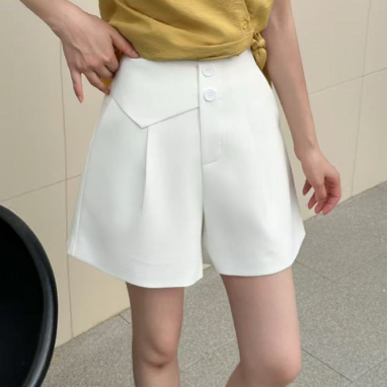 夏季新款蔳款女士裤子修身显瘦A字裤洋气时尚时尚高腰百搭短裤