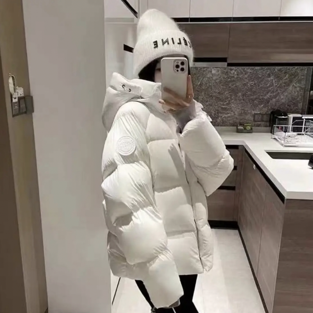 女款90白鸭绒冬季户外保暖连帽羽绒服外套003