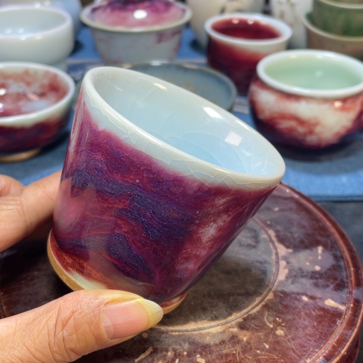 摆件手工玉石釉杯子