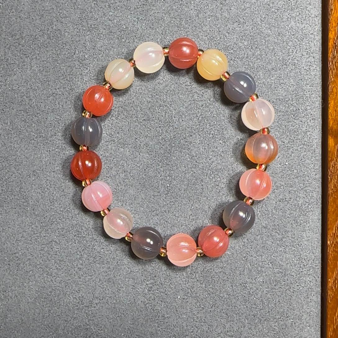 南红玛瑙未镶嵌多宝瓜珠10mm➕