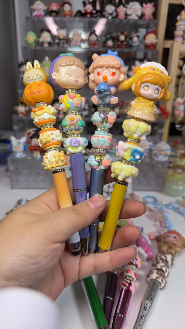 手工diy串珠笔、萌粒笔