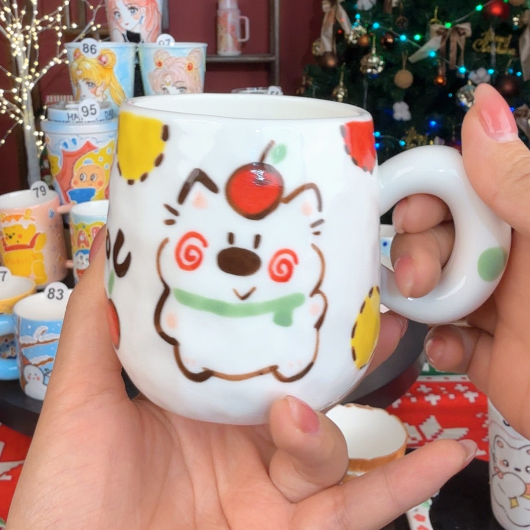 陶摆件景德镇手绘高温釉下彩