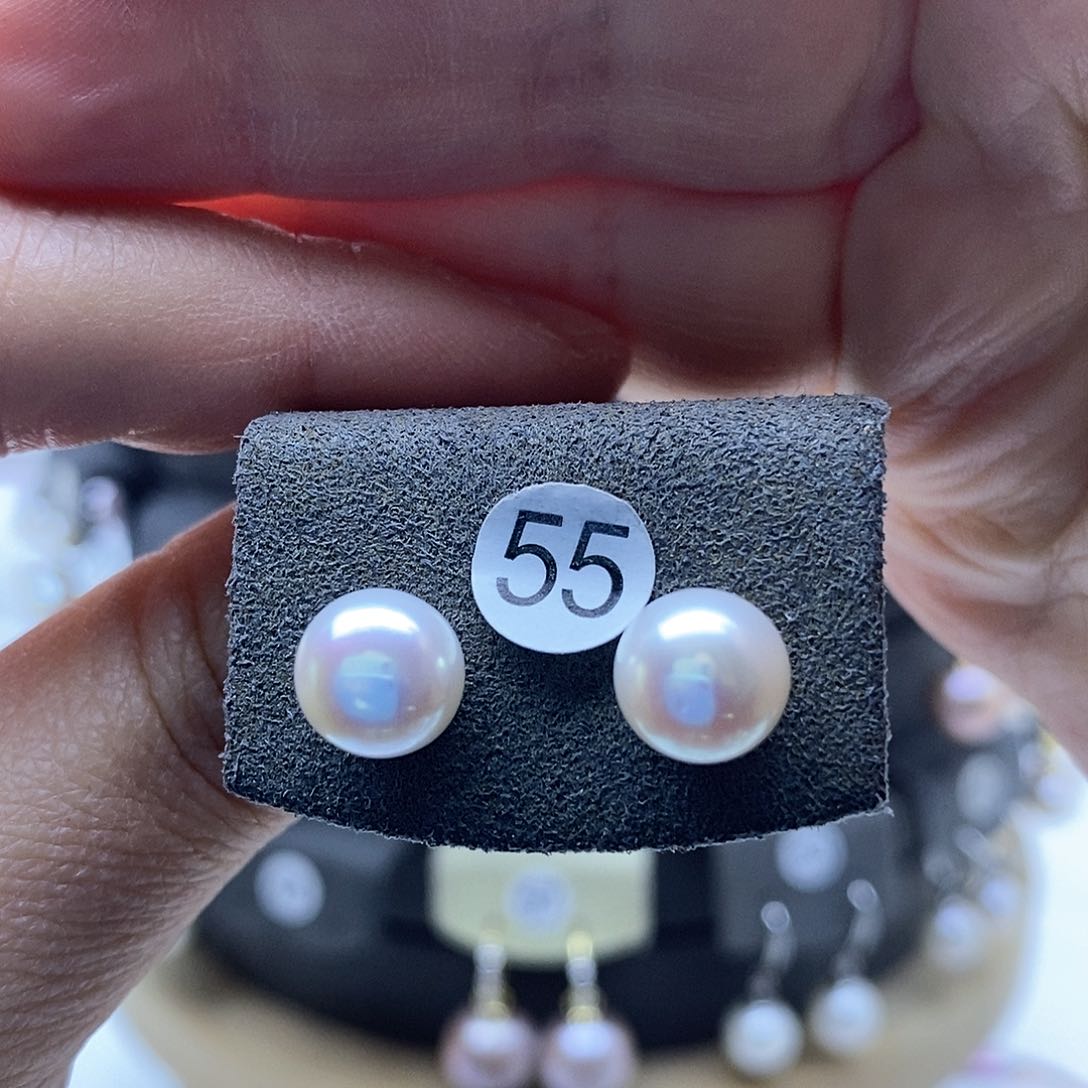 淡水珍珠耳饰银S925镶嵌