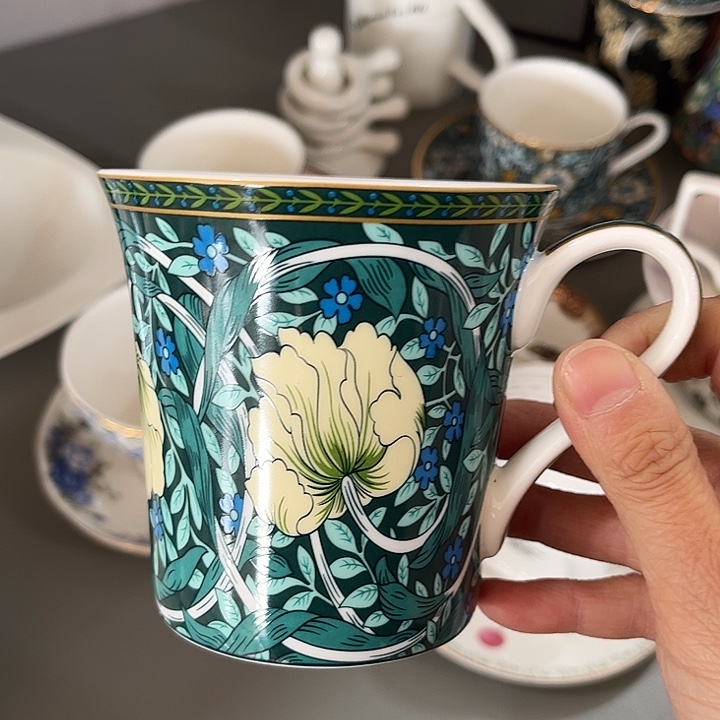 瓷片骨瓷翡翠森林马克杯一个