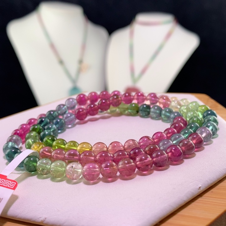 双色碧玺手链未镶嵌