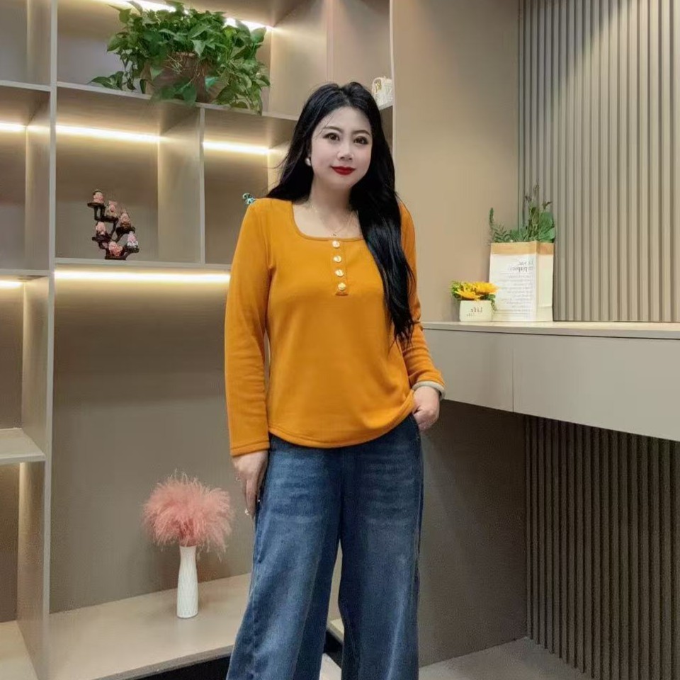 冬季加绒小衫-千 24706 时尚潮流保暖加绒休闲胖MM大码女装新款