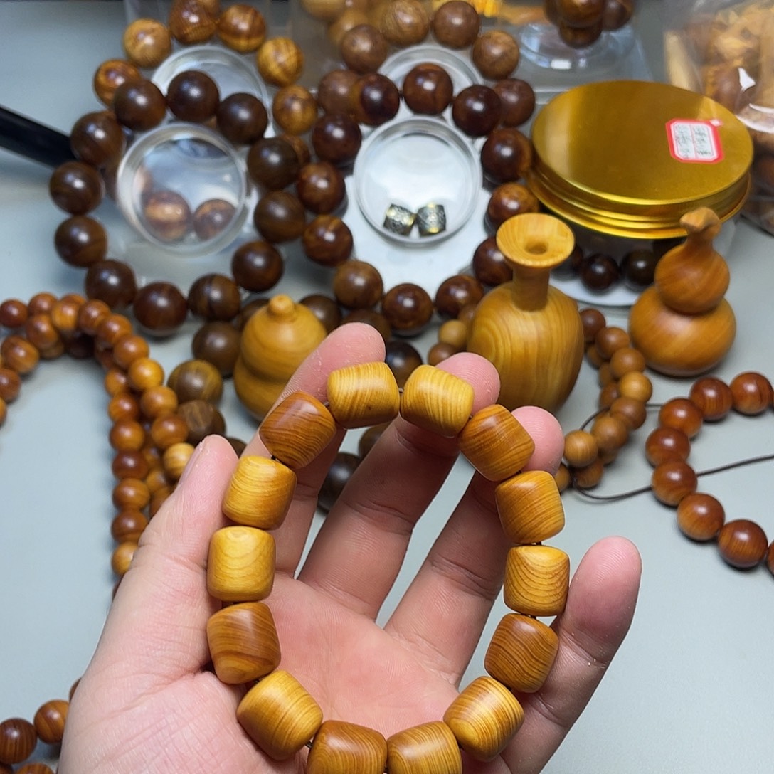 柏木（崖柏）太行崖柏1315黄粉茶桶珠