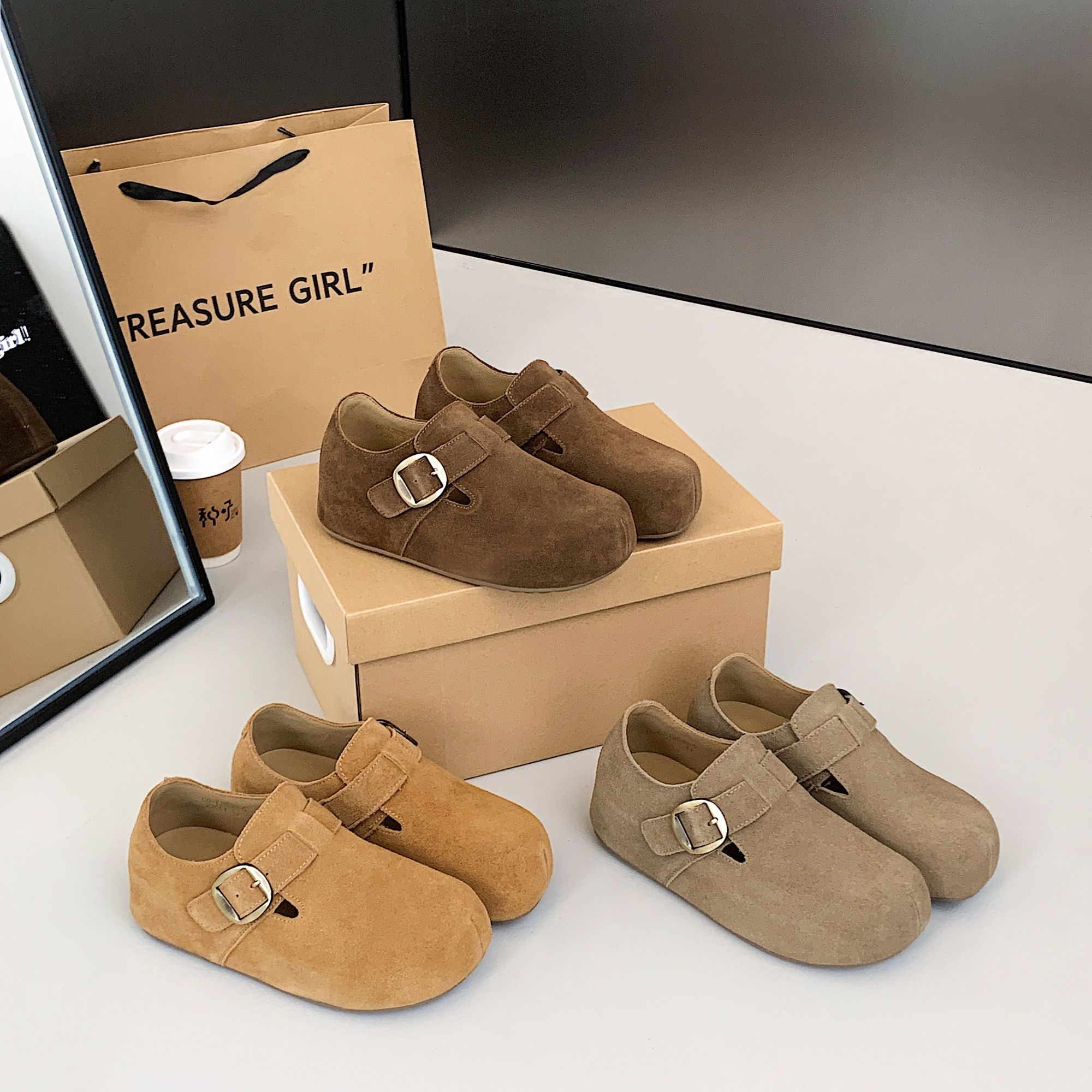 「XIAOXIAOGUAI」厚底勃肯鞋2025秋季内增高一脚蹬包头鞋休闲单鞋女