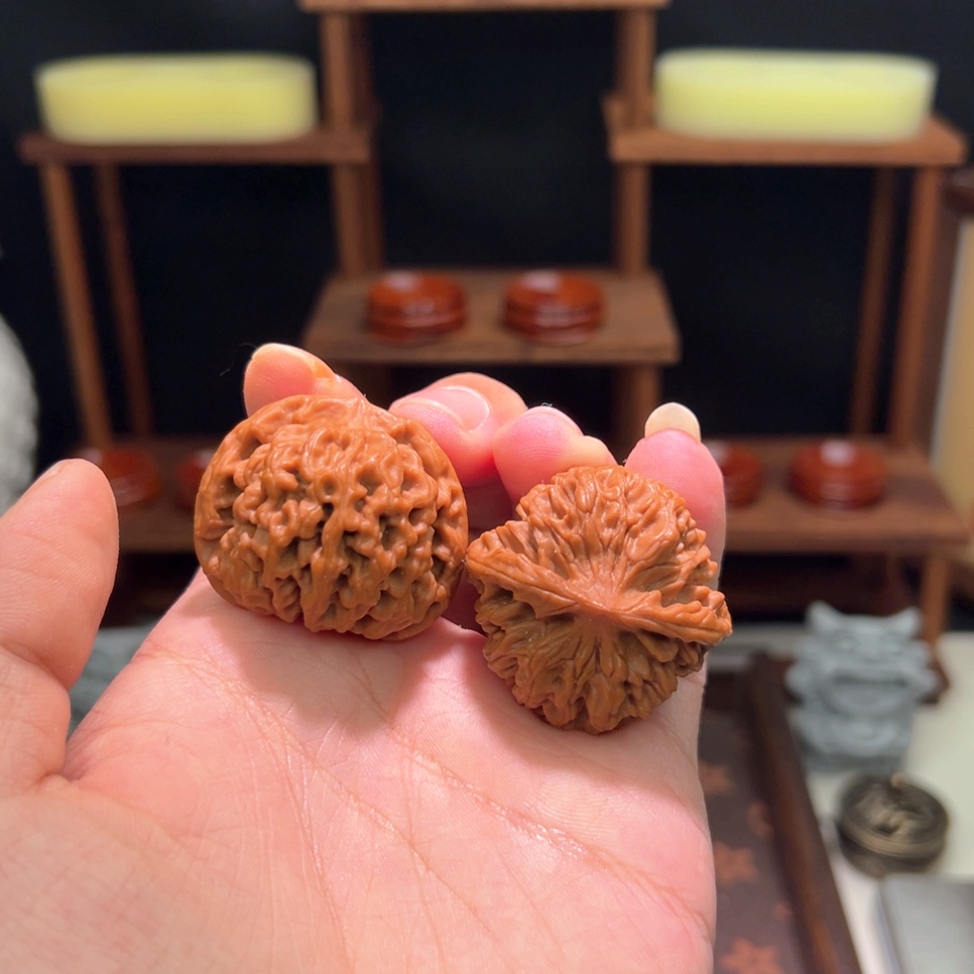 吊坠文玩核桃全品38球体满珊瑚秦闷