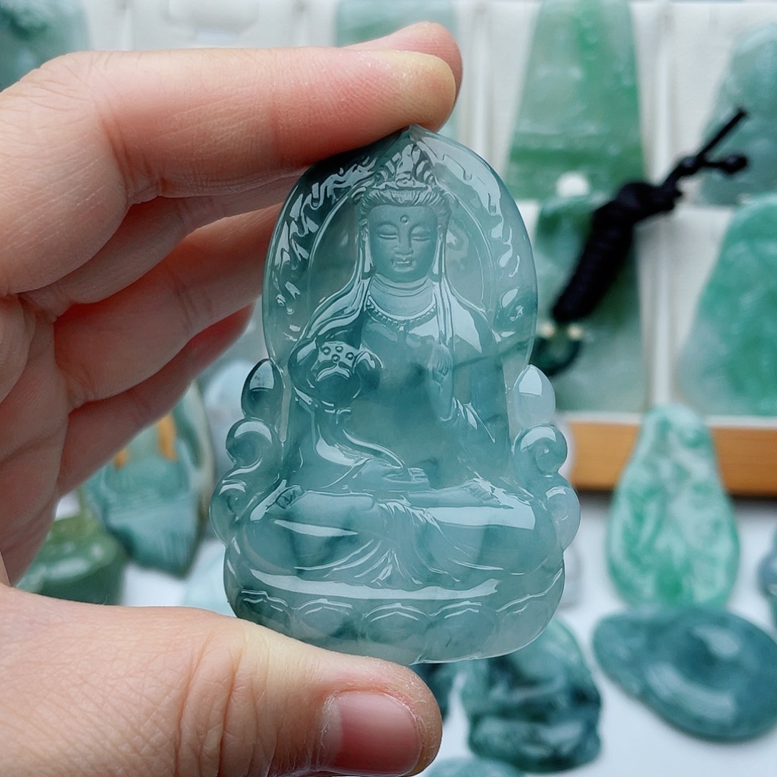 阿***波翡翠未镶嵌颈饰大势至菩萨