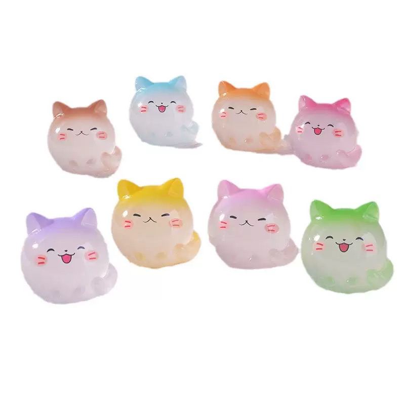 【九宫格】夜光微笑猫咪树脂diy摆件