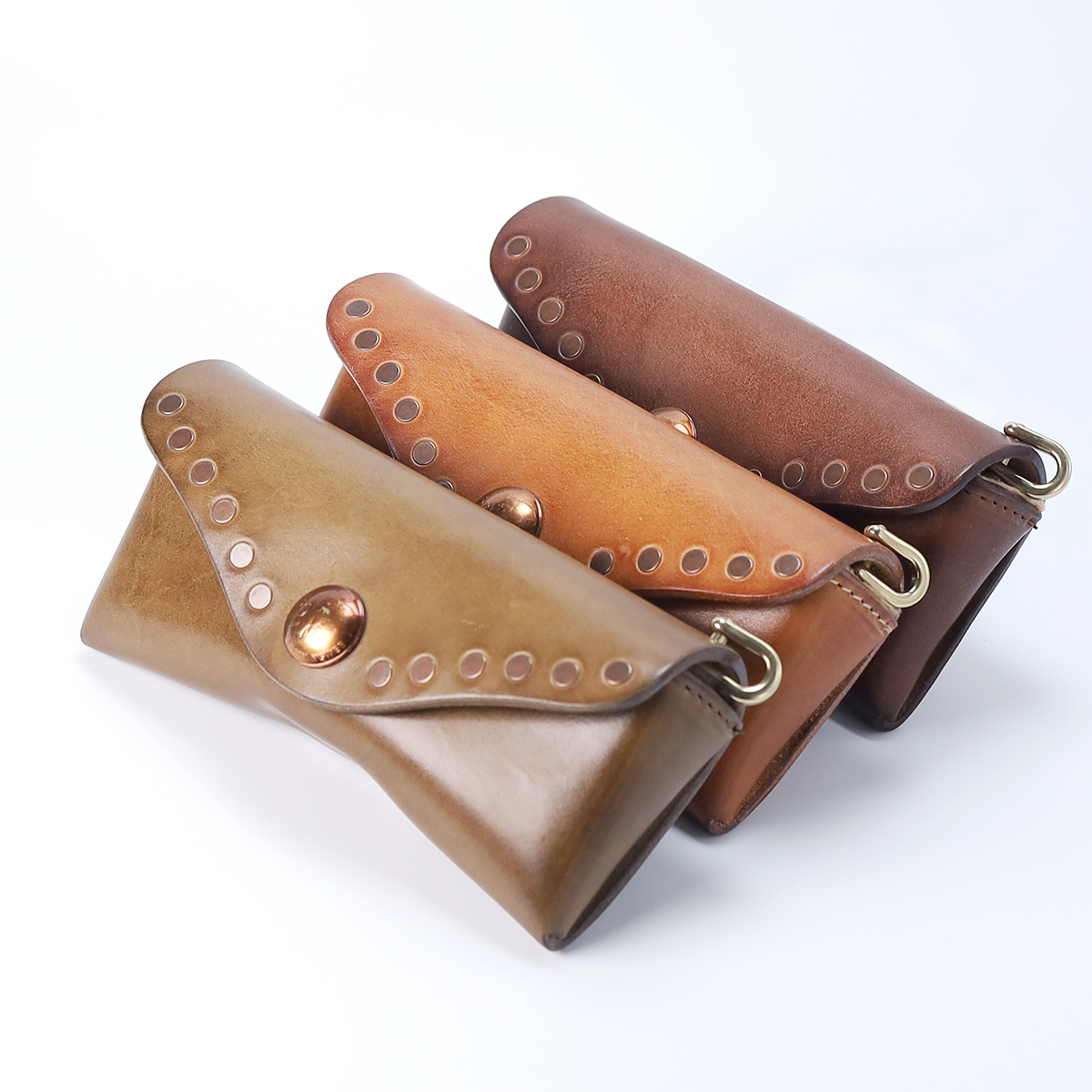 首饰袋 喜物眼镜盒三色植鞣头层真皮加绒保护复古便携式轻奢防尘0